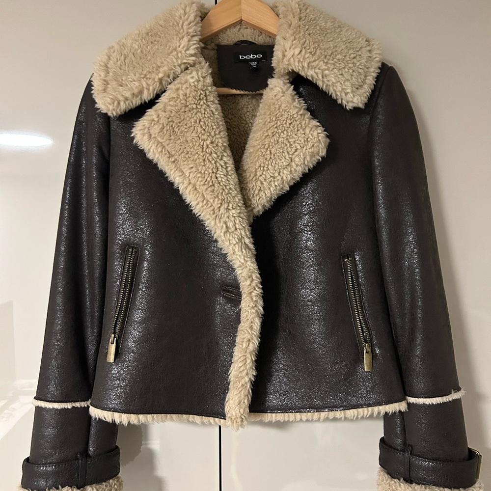 Bebe Women's Brown Shearling Jacket